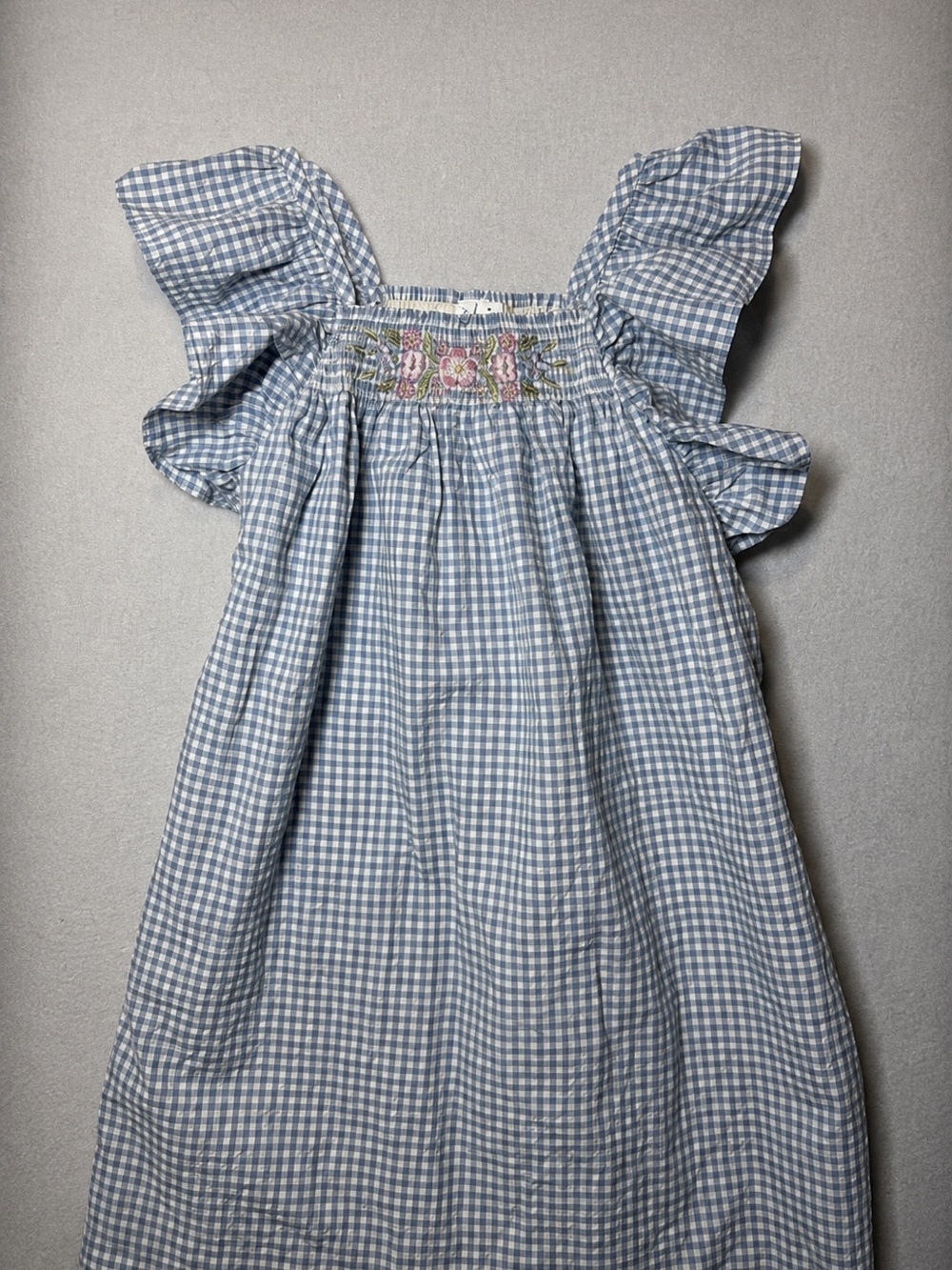 Janie and Jack Blue Gingham Smocked Girls Dress